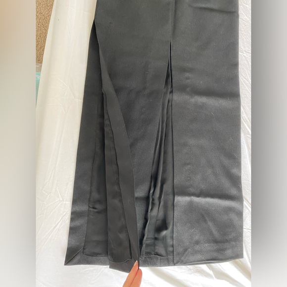Zara Black Slit 100% Wool high waist Midi Skirt ZW Collection NWT - Picture 14 of 15
